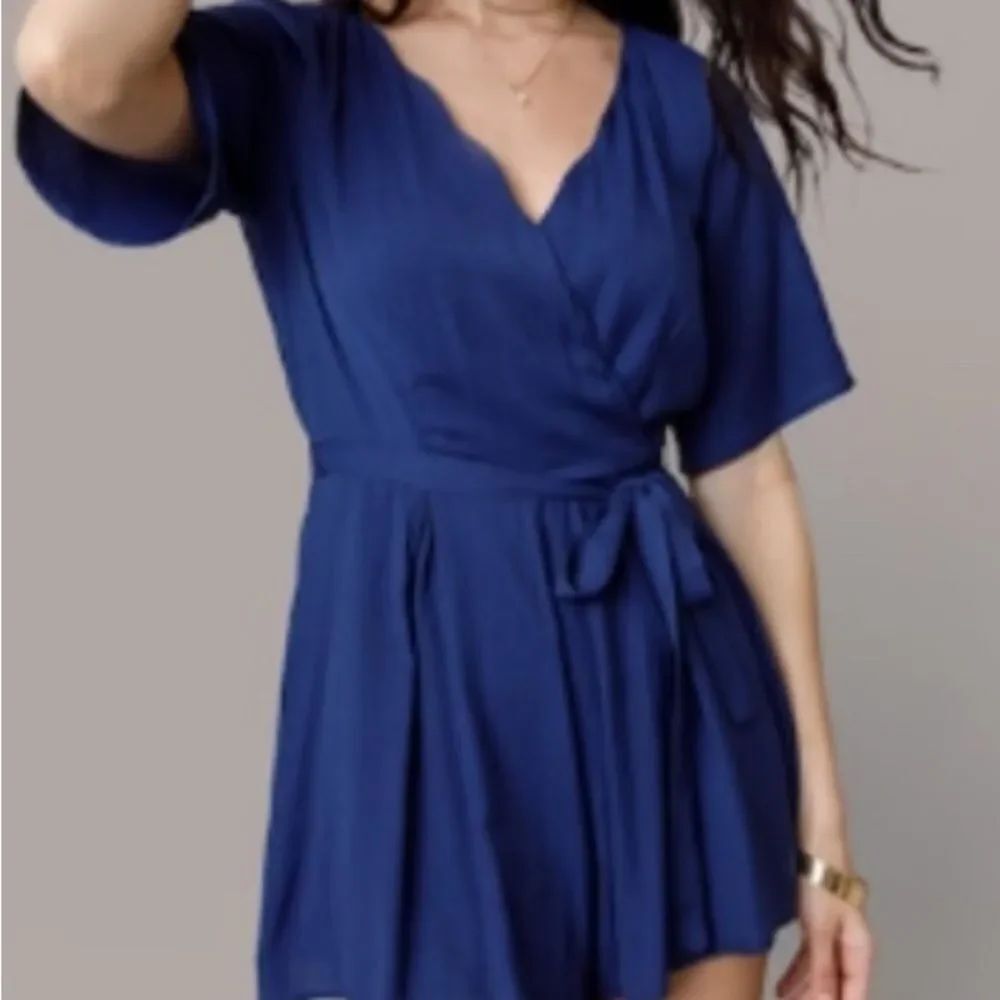 NWT Trixxi Navy Wrap Romper with Tie Waist Size S
